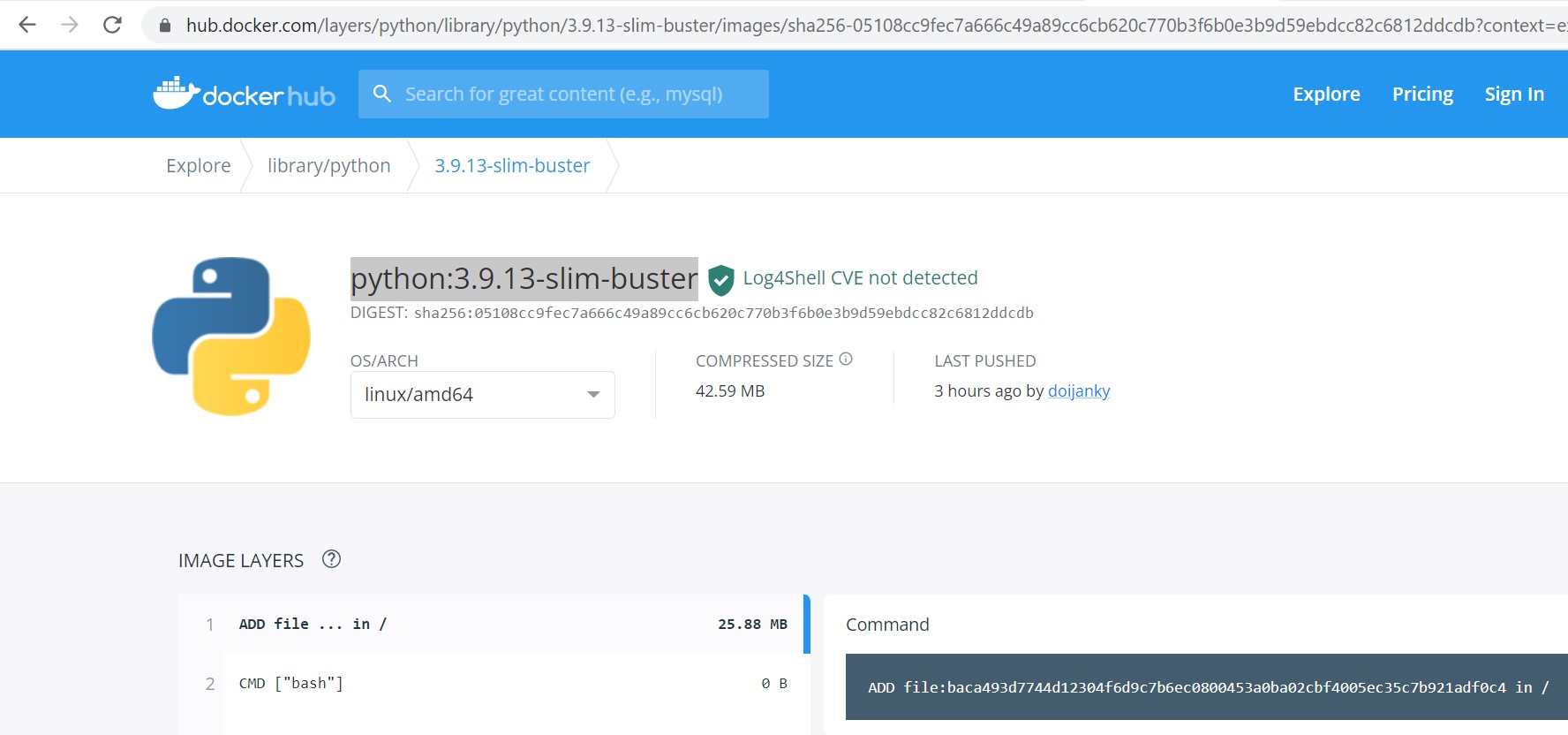 Import Py Docker Image from Hub